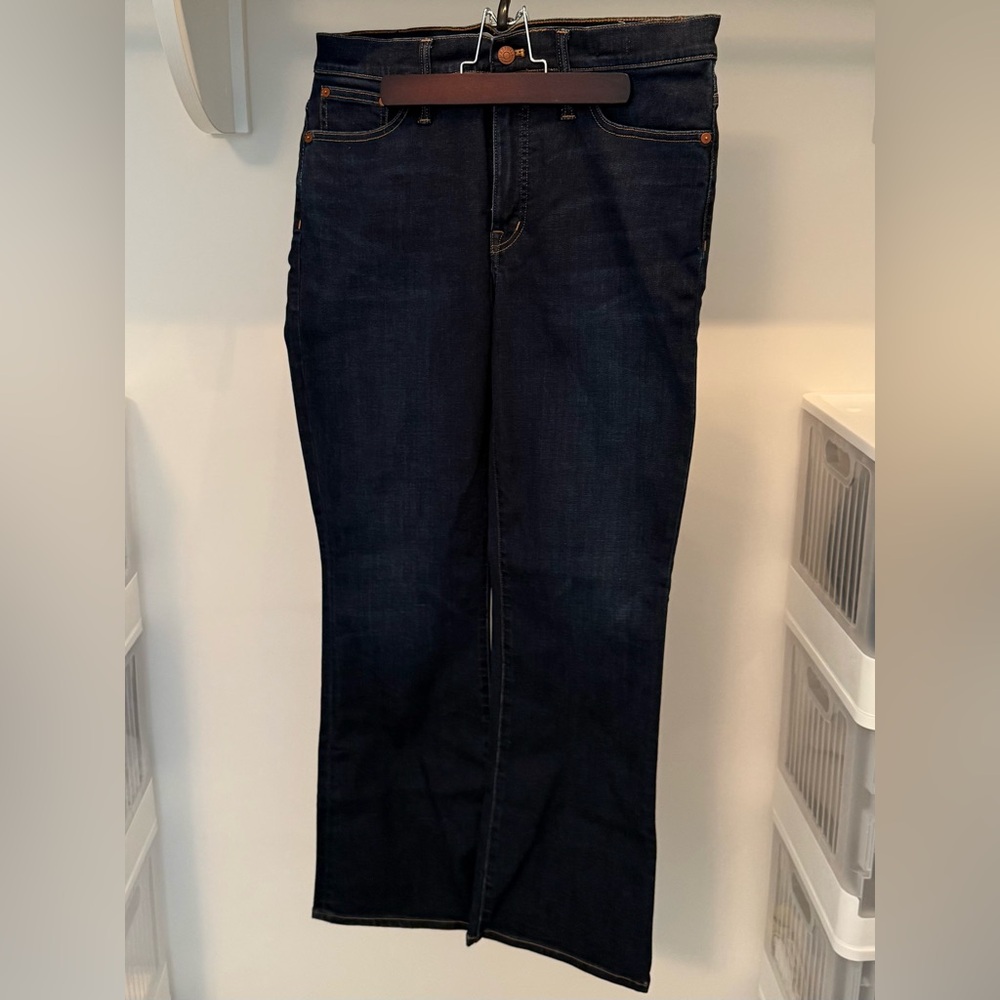 Madewell Cali Demi Boot Dark Blue Denim Jeans 31T